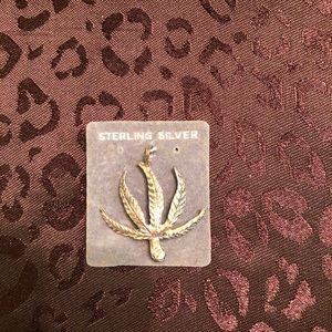 Solid Sterling Silver 420 Leaf Pendant
